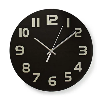 Ceas de perete 1xAA/1,5V sticlă 30 cm negru