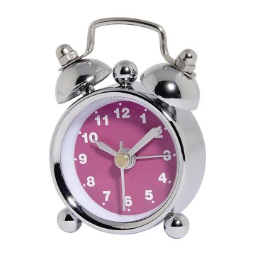Ceas deșteptător mini 1xLR44/LR1130 crom/roz Hama
