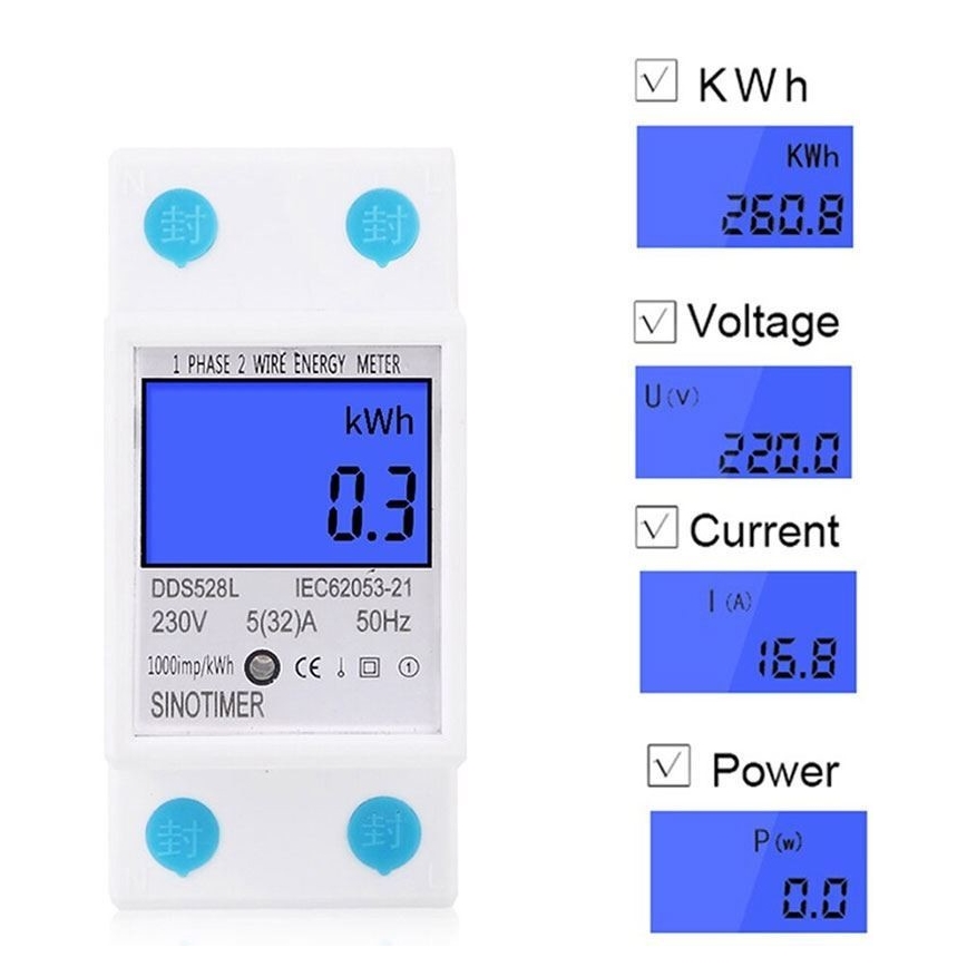 Contor electric monofazat digital pentru șină DIN DDS528L