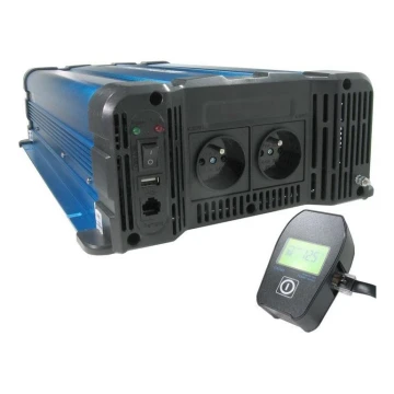 Convertor de tensiune 4000W/12V/230V  + telecomandă cu fir