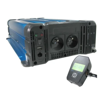 Convertor de tensiune 4000W/24/230V  + telecomandă cu fir
