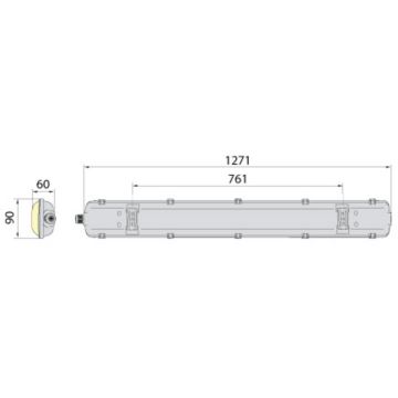 Corp de iluminat fluorescent industrial 2xG13/18W/230V IP65 1270 mm