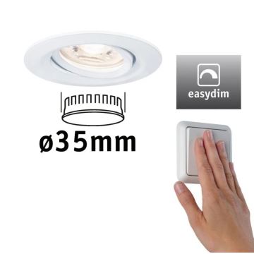 Corp de iluminat dimabil încastrat pentru baie Paulmann 92970 LED/4,2W IP23 COIN 230V