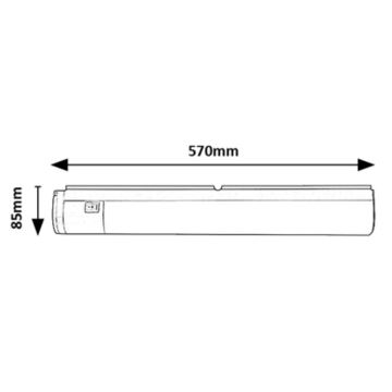 Corp de iluminat LED cu priză pentru corpuri de bucătărie LED/17W/230V 4000K negru 57 cm Rabalux