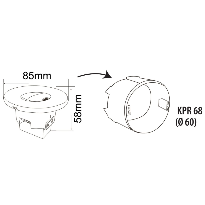 Corp de iluminat LED de exterior pentru scări DECENTLY LED/1,5W/230V 3000/4000/6000K IP44 alb