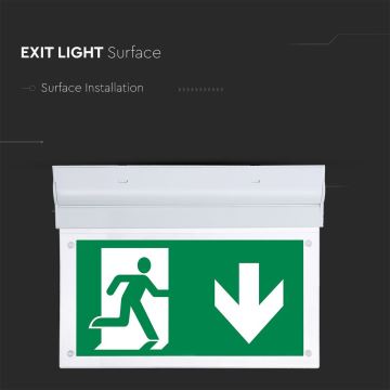 Corp de iluminat LED de urgență EMERGENCY EXIT SAMSUNG CHIP LED/2W/230V 6000K IP65