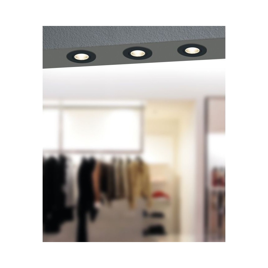 Corp de iluminat LED dimabil încastrat Eglo LED/6W/230V negru