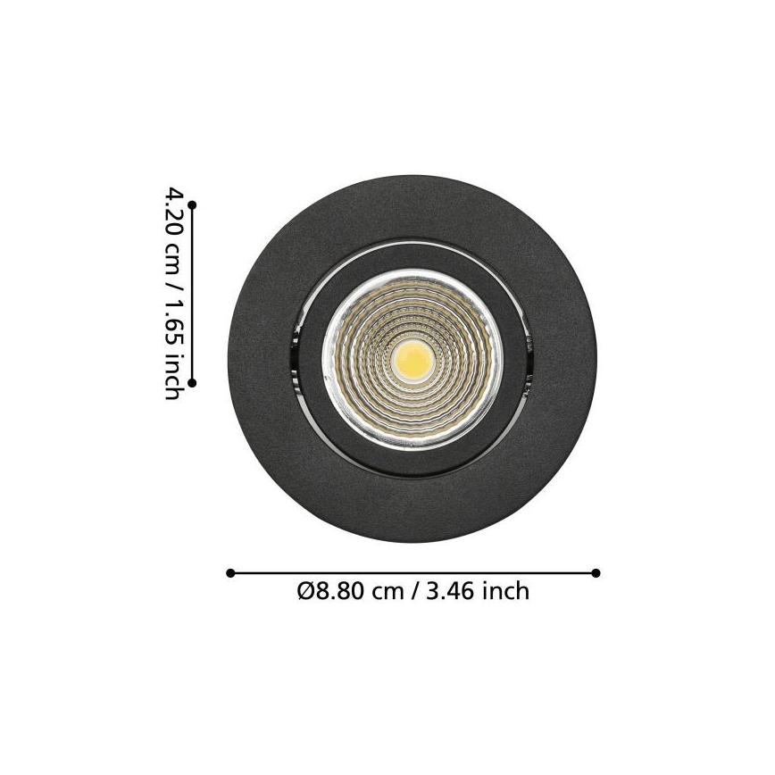 Corp de iluminat LED dimabil încastrat Eglo LED/6W/230V negru