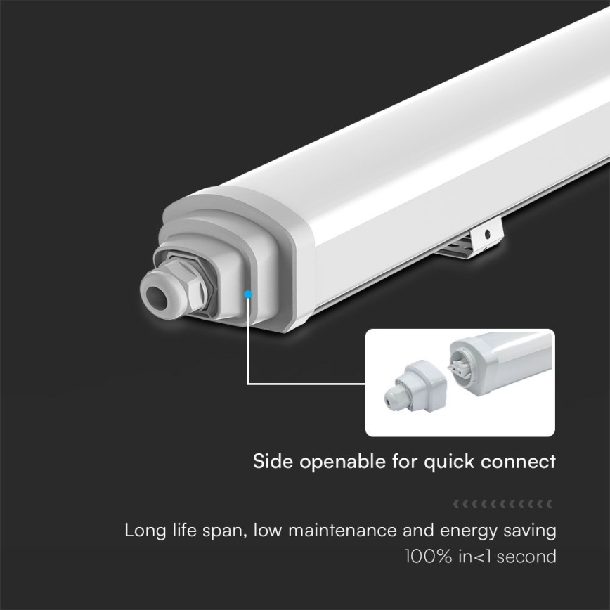 Corp de iluminat LED fluorescent industrial SAMSUNG CHIP LED/36W/230V 4000K IP65 120 cm