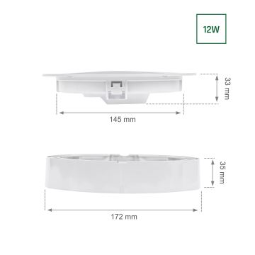 Corp de iluminat LED încastrat ALGINE 2 în 1 LED/12W/230V 4000K