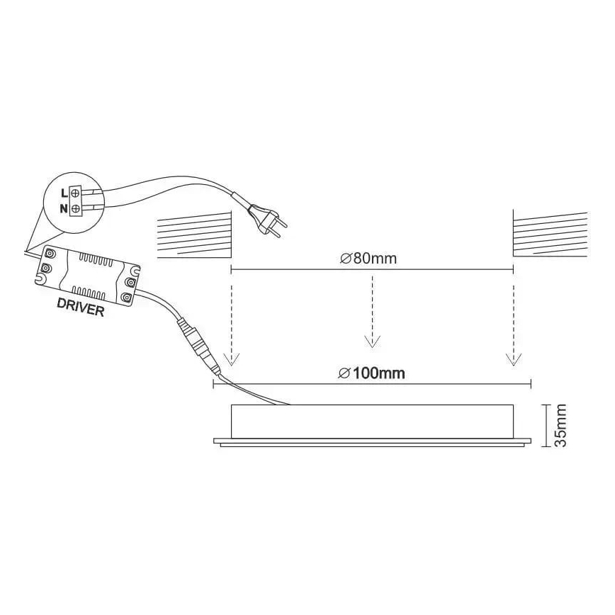 Corp de iluminat LED încastrat LED/7,5W/230V 4000K alb/negru