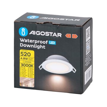 Corp de iluminat LED încastrat pentru baie Aigostar LED/4,8W/230V 3000K alb IP65