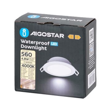Corp de iluminat LED încastrat pentru baie Aigostar LED/4,8W/230V 4000K alb IP65
