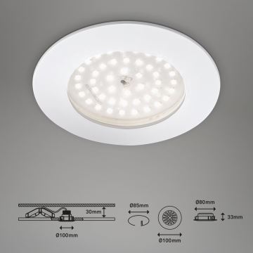 Corp de iluminat LED încastrat pentru baie Briloner 7206-016 LED/10,5W/230V IP44