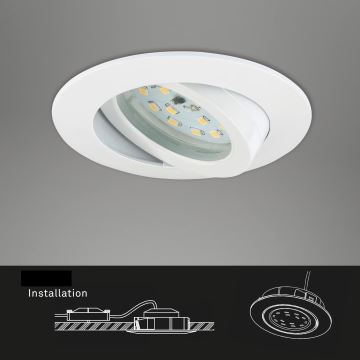 Corp de iluminat LED dimabil încastrat pentru baie Briloner 7232-016 LED/5,5W/230V IP23