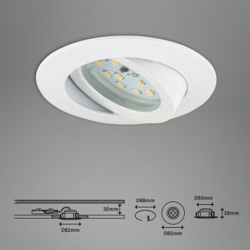 Corp de iluminat LED dimabil încastrat pentru baie Briloner 7232-016 LED/5,5W/230V IP23