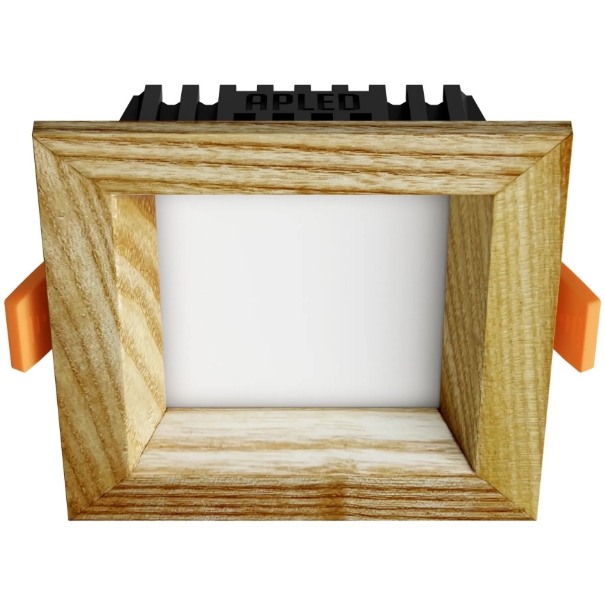 Corp de iluminat LED încastrat SQUARE WOODLINE LED/3W/230V 4000K 9x9 cm lemn masiv frasin APLED