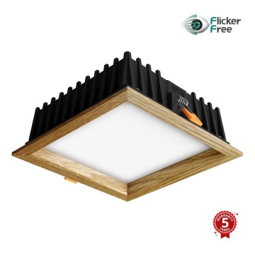 Corp de iluminat LED încastrat SQUARE WOODLINE LED/12W/230V 3000K 17x17 cm lemn masiv stejar APLED