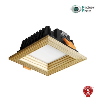 Corp de iluminat LED încastrat SQUARE WOODLINE LED/3W/230V 3000K 9x9 cm lemn masiv pin APLED