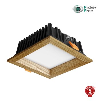 Corp de iluminat LED încastrat SQUARE WOODLINE LED/6W/230V 3000K 12x12 cm lemn masiv stejar APLED