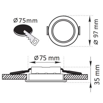 Corp de iluminat LED încastrat ZOE LED/4,8W/230V negru