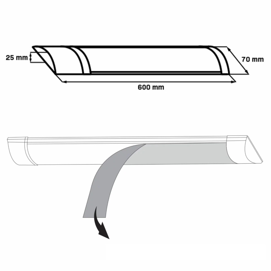 Corp de iluminat LED pentru mobilier de bucătărie LED/18W/230V 4000K 60 cm alb