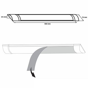 Corp de iluminat LED pentru mobilier de bucătărie LED/30W/230V 4000K 90 cm alb