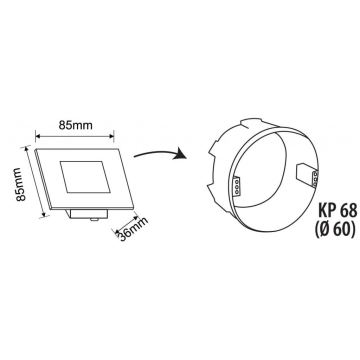 Corp de iluminat LED pentru scări de exterior LED/1,7W/230V 3000/4000/6000K IP54 alb