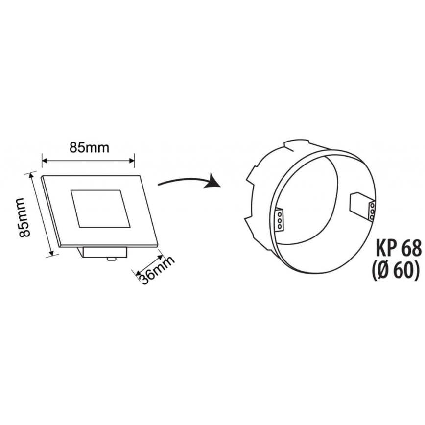 Corp de iluminat LED pentru scări de exterior LED/1,7W/230V 3000/4000/6000K IP54 alb