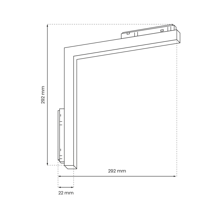 Corp de iluminat LED pentru sistem de șină MAGNETIC TRACK L-DOWN LED/24W/48V 3000K negru