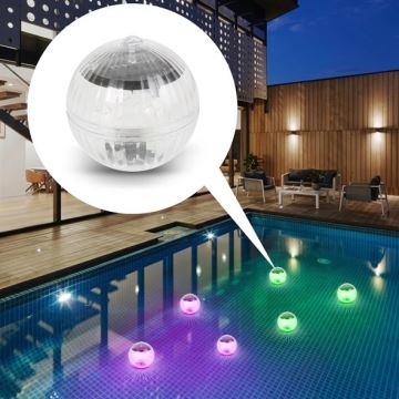 Corp de iluminat LED RGB solar pentru piscină cu senzor crepuscular LED/1,2V/600 mAh IP65