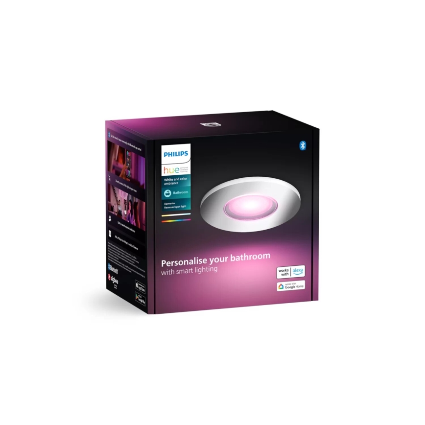 Corp de iluminat LED RGBW dimabil încastrat pentru baie Philips XAMENTO 1xGU10/4,2W/230V 2000-6500K IP44