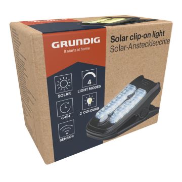 Corp de iluminat LED solar cu senzor Grundig CLIP-ON LED/4W/3,7V IP44