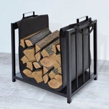 Coș pentru lemne de foc 50x50,5 cm negru