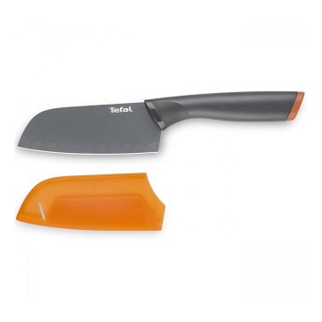 Cuțit santoku din oțel inoxidabil Tefal FRESH KITCHEN 12 cm gri/portocaliu