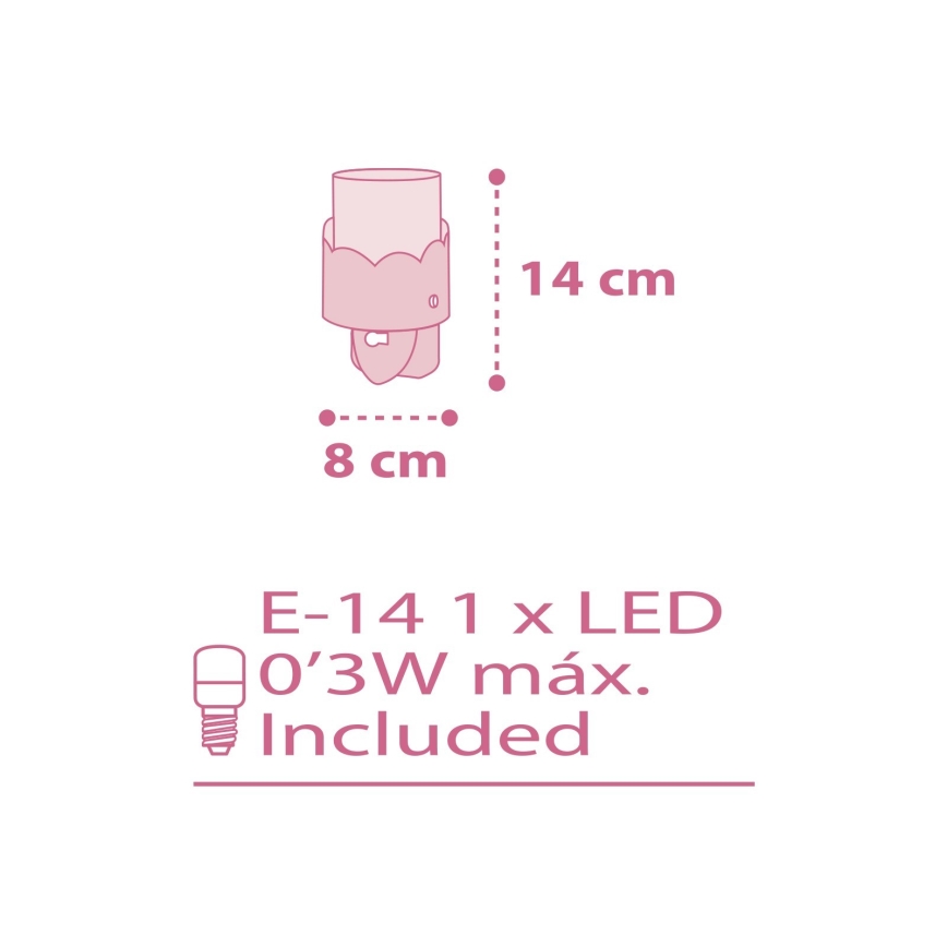 Dalber 61235S - LED Lampă în priză MOON 1xE14/0,3W/230V
