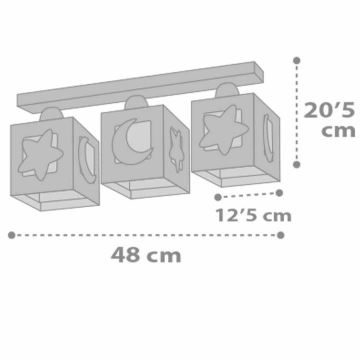 Dalber 63233NE - Plafonieră copii MOONLIGHT 3xE27/60W/230V