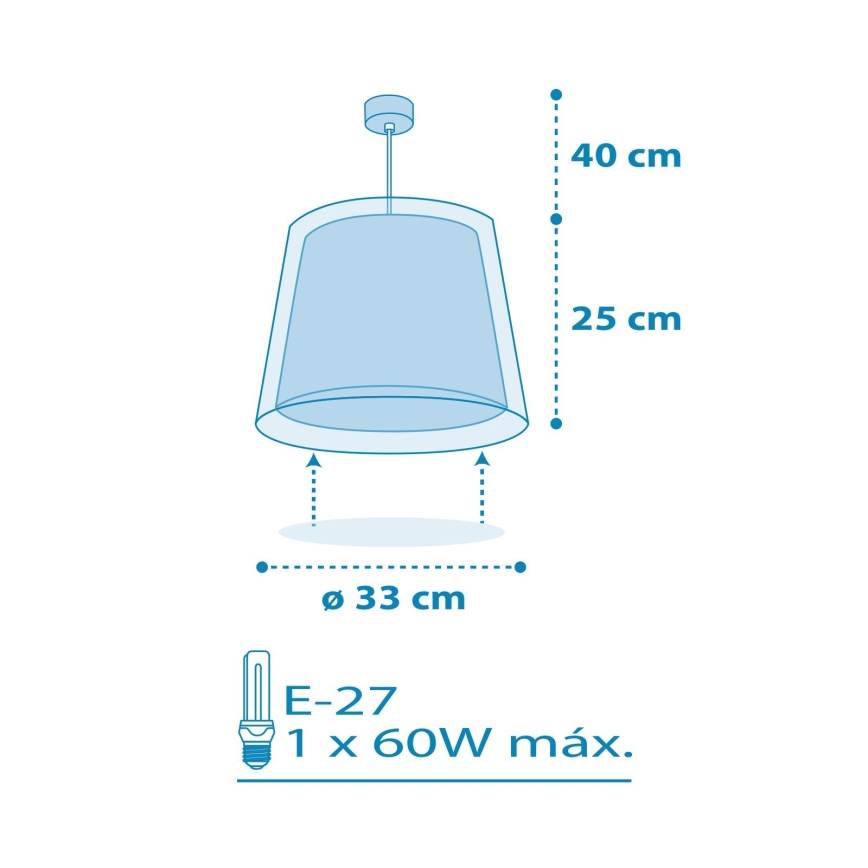 Dalber 81192T - Lustră copii LIGHT FEELING 1xE27/60W/230V