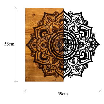 Decorațiune de perete 59x58 cm lemn/metal mandala