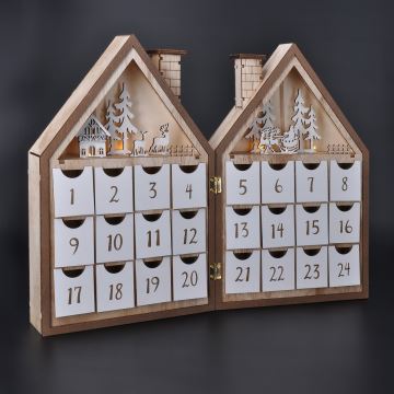 Decorațiune LED de Crăciun Brilagi LED/2xAAA calendar de Advent