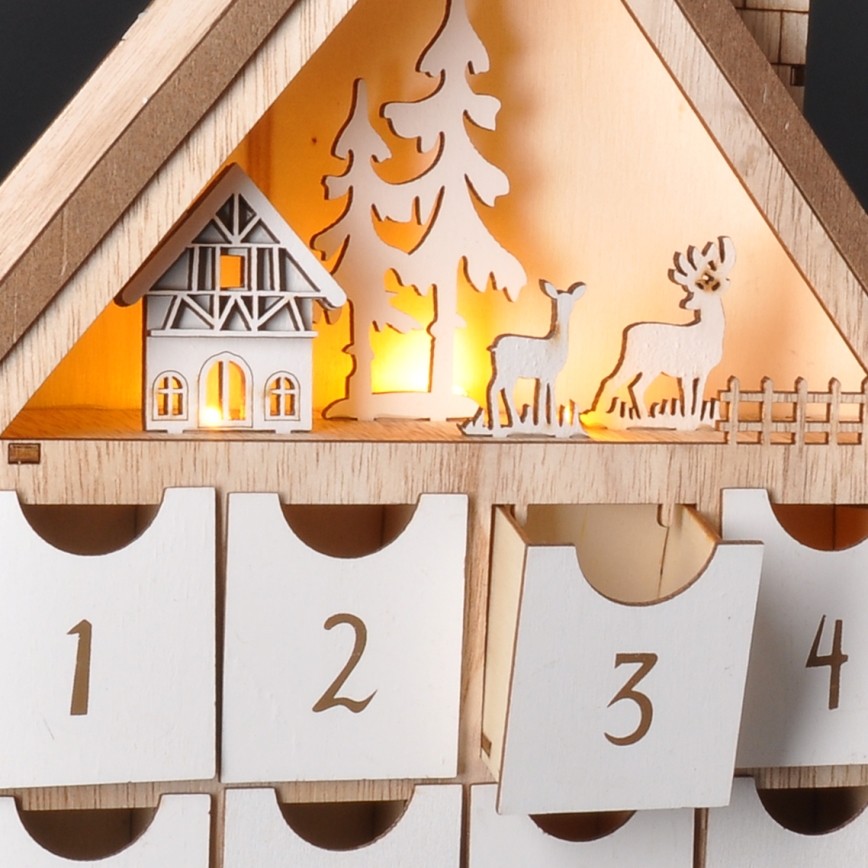 Decorațiune LED de Crăciun Brilagi LED/2xAAA calendar de Advent