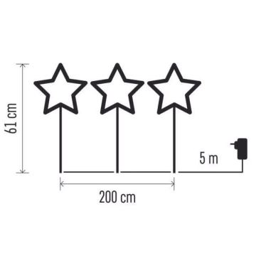 Decorațiune LED de Crăciun de exterior 402xLED/3,6W/4,5/230V IP44 alb cald