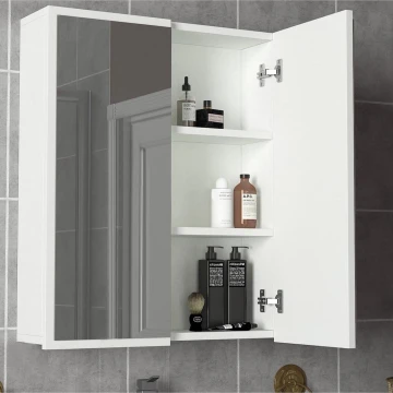 Dulap de baie cu oglindă KAYLA 78x60 cm alb