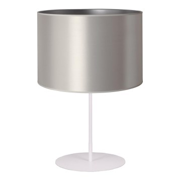 Duolla - Lampă de masă CANNES 1xE14/15W/230V 20 cm argintie/albă