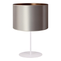 Duolla - Lampă de masă CANNES 1xE14/15W/230V 20 cm argintie/cupru/albă