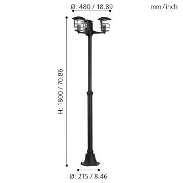 Eglo 93409 - Corp de iluminat exterior ALORIA 3xE27/60W/230V