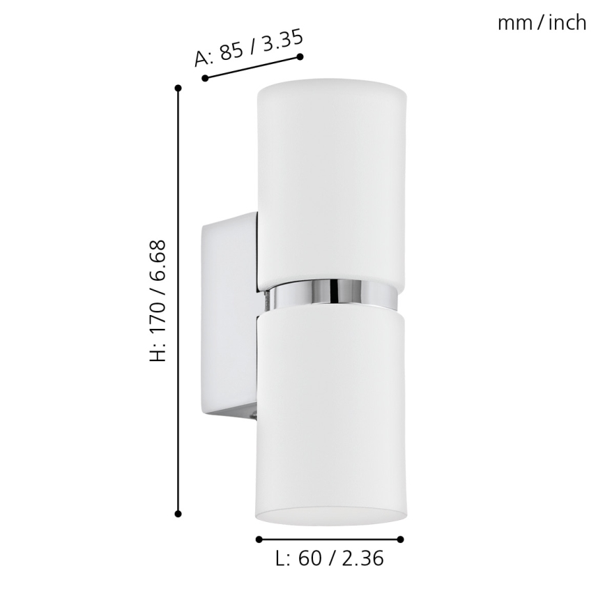 Eglo - Corp de iluminat LED perete 2xGU10-LED/4W/230V