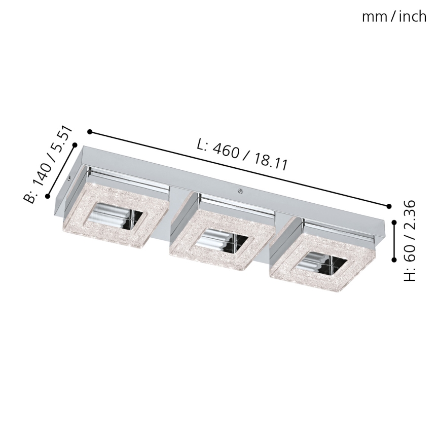 Eglo - LED Cristal Plafoniera 3xLED/4W/230V