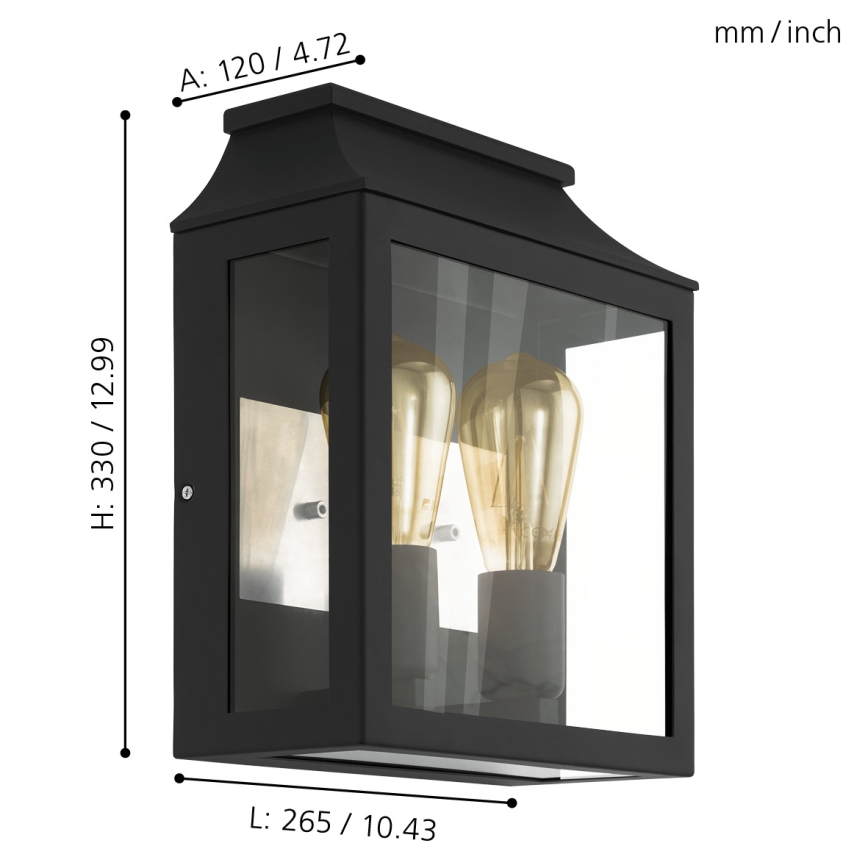 Eglo - Aplica perete exterior 2xE27/60W/230V