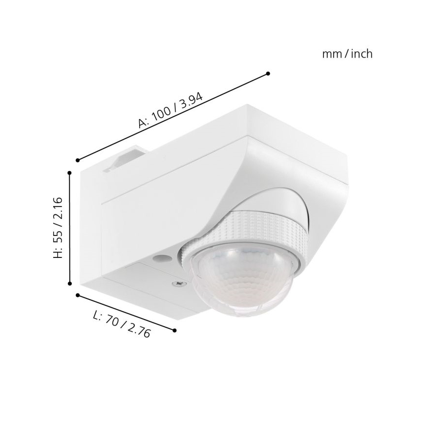 Eglo - Senzor de miscare 1m alb IP44